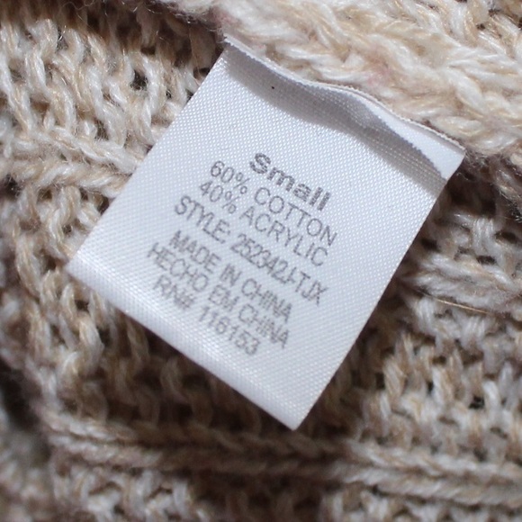 ⛄️Poof! Woman’s Oversized Tan Knitted Style Open front Cardigan - Size Small - Picture 5 of 9